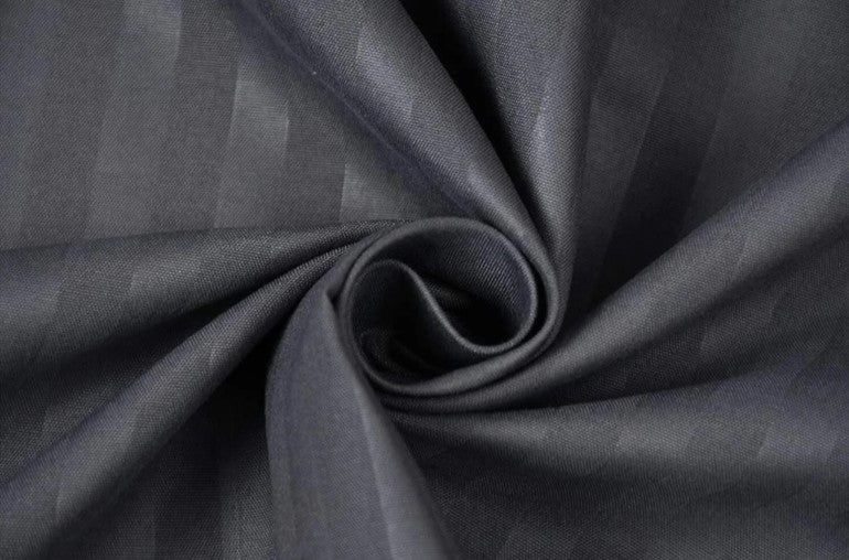 ELEGANZZE Cotton Blend 90x100 King Size Flat 300 TC Charcoal Grey Striped 1 Bedsheet with 2 Pillow Covers