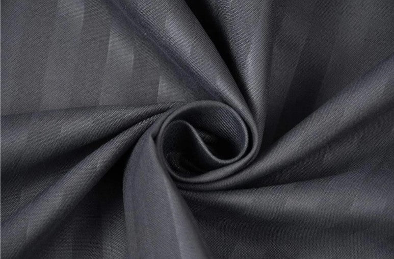 ELEGANZZE Cotton 90X100 King Size Flat 300 TC Charcoal Grey Striped 1 Bedsheet with 2 Pillow Covers