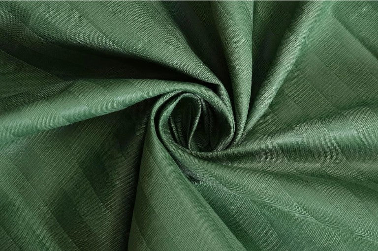 ELEGANZZE Cotton 90X100 King Size Double Bedsheet Set of 2 Green Striped Bedsheets with 4 Pillow Covers