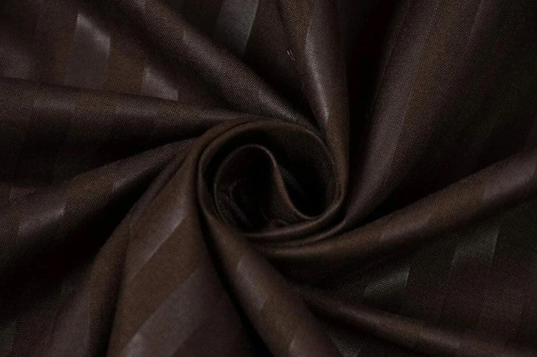 ELEGANZZE Cotton Blend 90X100 Inches King Size Flat 300 TC DARK Brown Striped 1 Bedsheet with 2 Pillow Covers