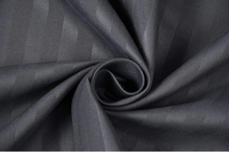 ELEGANZZE Cotton 90x100 King Size Double Bedsheet Set of 2 Charcoal Grey Striped Bedsheets with 4 Pillow Covers