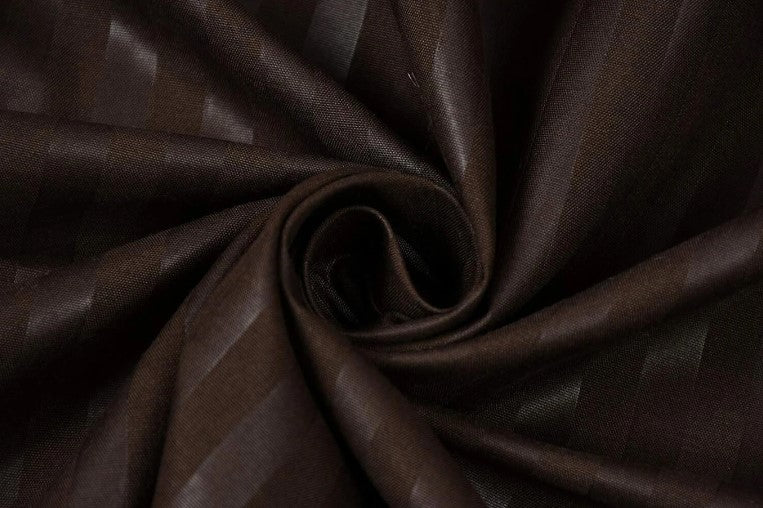 ELEGANZZE Cotton 90X100 King Size Double Bedsheet Set of 2 Brown Striped Bedsheets with 4 Pillow Covers
