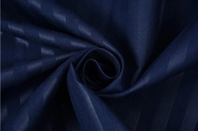 ELEGANZZE Cotton 90x100 King Size Double Bedsheet Set of 2 Blue Striped Bedsheets with 4 Pillow Covers