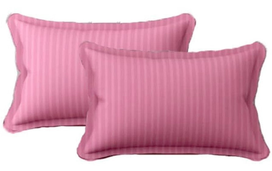 ELEGANZZE Cotton 90x100 King Size Double Bedsheet Set of 2 Pink Striped Bedsheets with 4 Pillow Covers